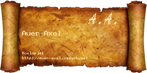 Auer Axel névjegykártya